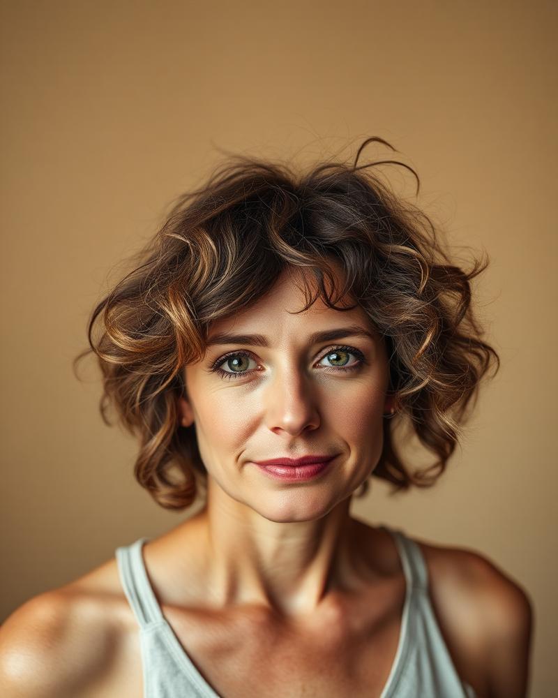 Danielle before her silk press appointment